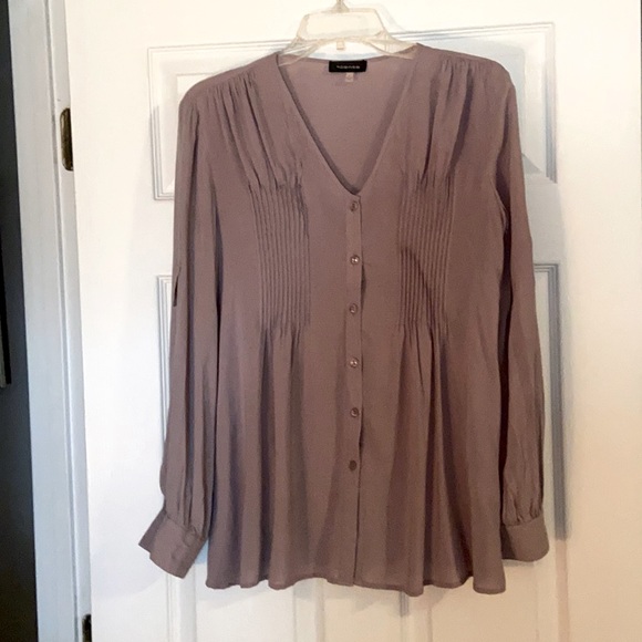 Lavender Button Down Blouse - Picture 1 of 8